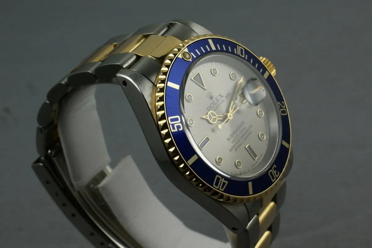 Rolex Submariner 18K/SS 16613 with Slate Serti Dial