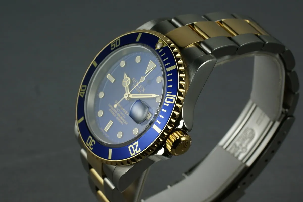 Rolex Submariner 18K/SS Blue Dial 16613 with Box and Papers