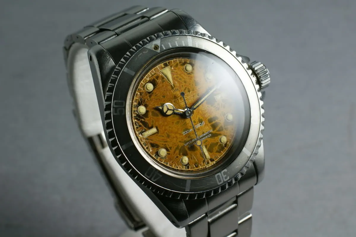 Rolex Submariner 5512 4 line gilt chapter ring PCG tropical and famous