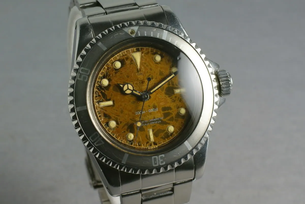 Rolex Submariner 5512 4 line gilt chapter ring PCG tropical and famous