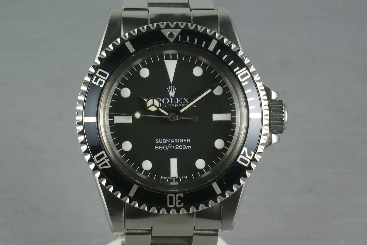 Rolex Submariner 5513 Maxi Mark V with Box and Papers