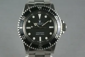 Rolex Submariner 5513 Maxi Mark V with Box and Papers