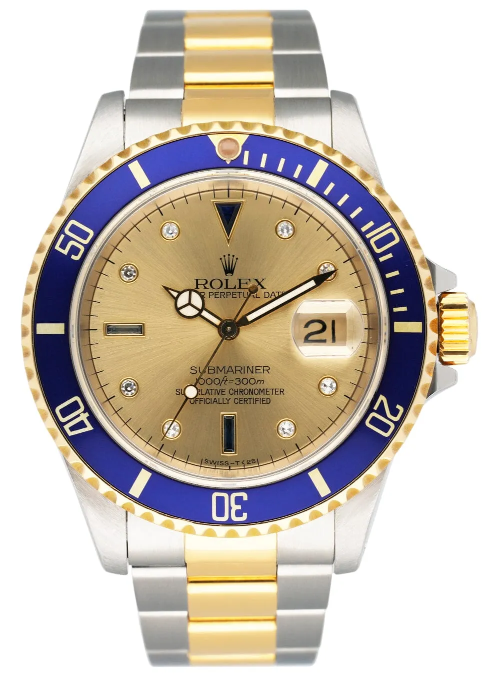 Rolex Submariner Date 16613 Serti Dial Mens Watch