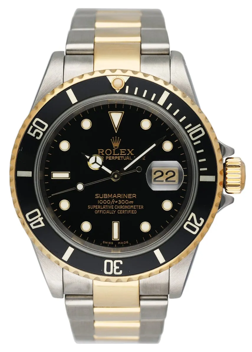 Rolex Submariner Date 16613 Two-Tone Mens Watch