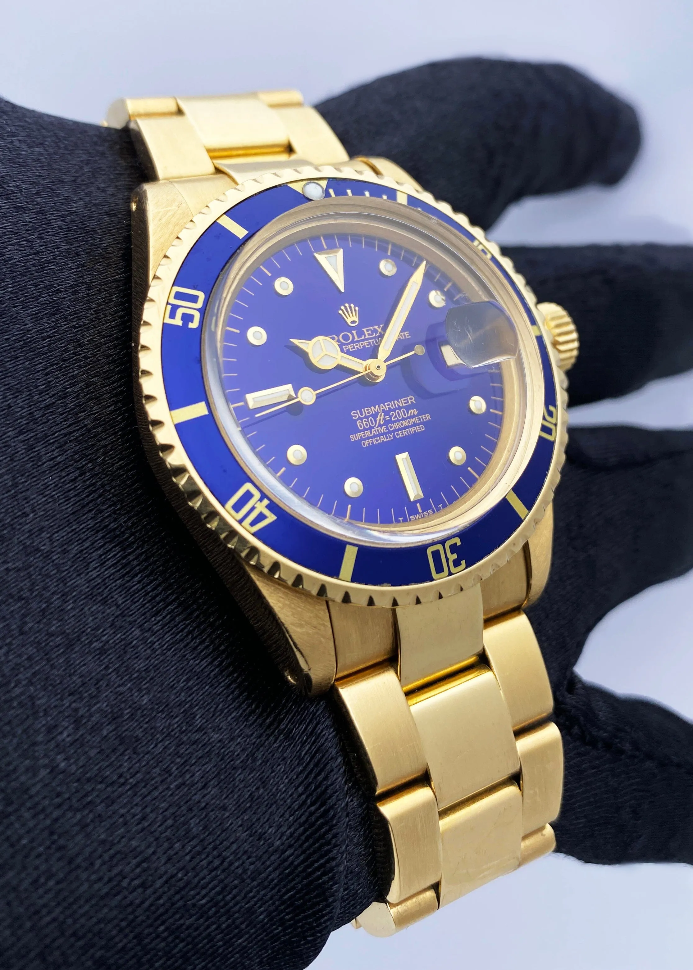Rolex Submariner Date 1680 Blue Nipple Dial Mens Watch