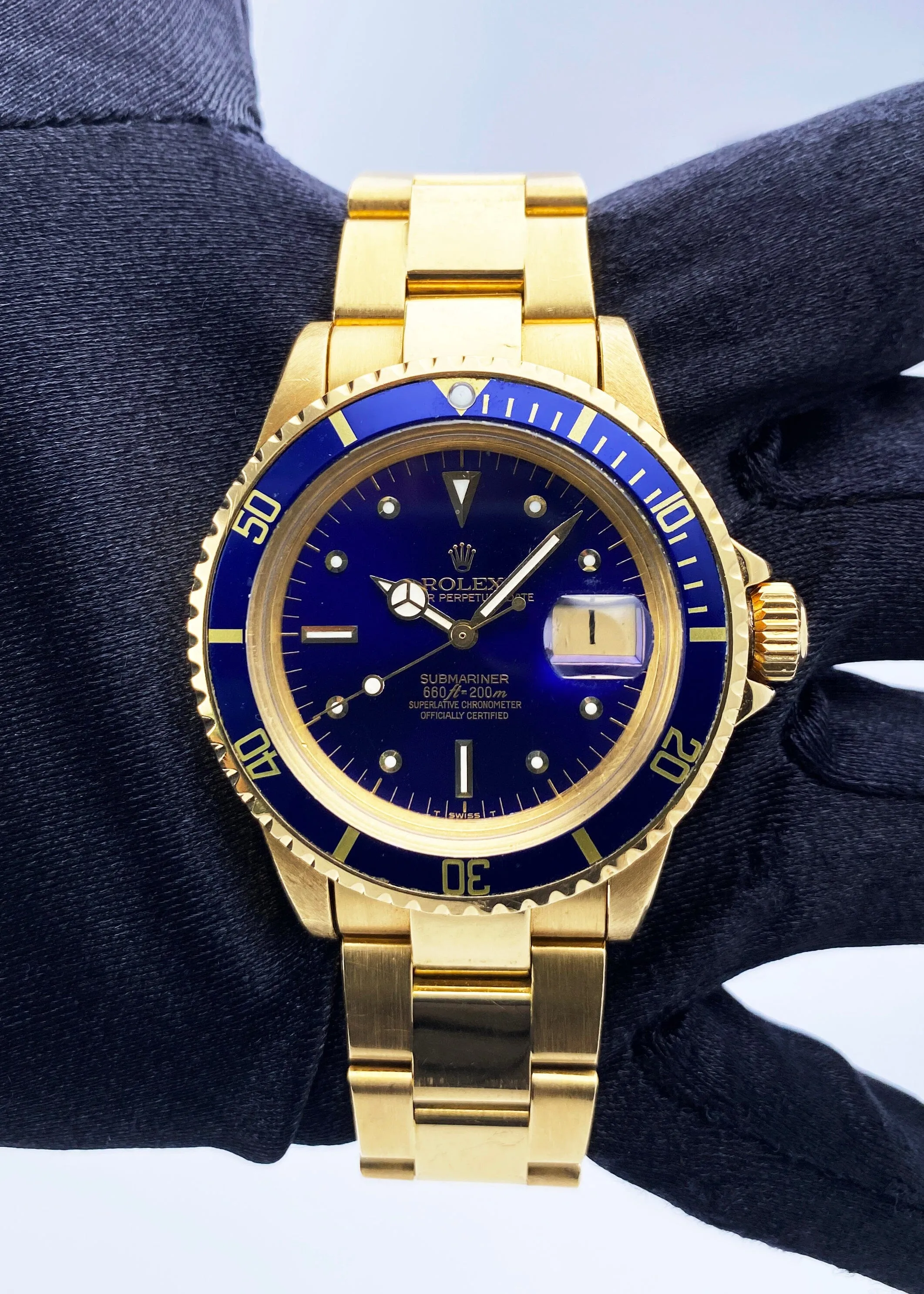 Rolex Submariner Date 1680 Blue Nipple Dial Mens Watch