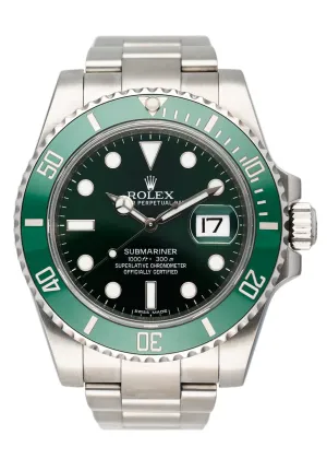 Rolex Submariner Date Hulk 116610LV Mens Watch Box Papers