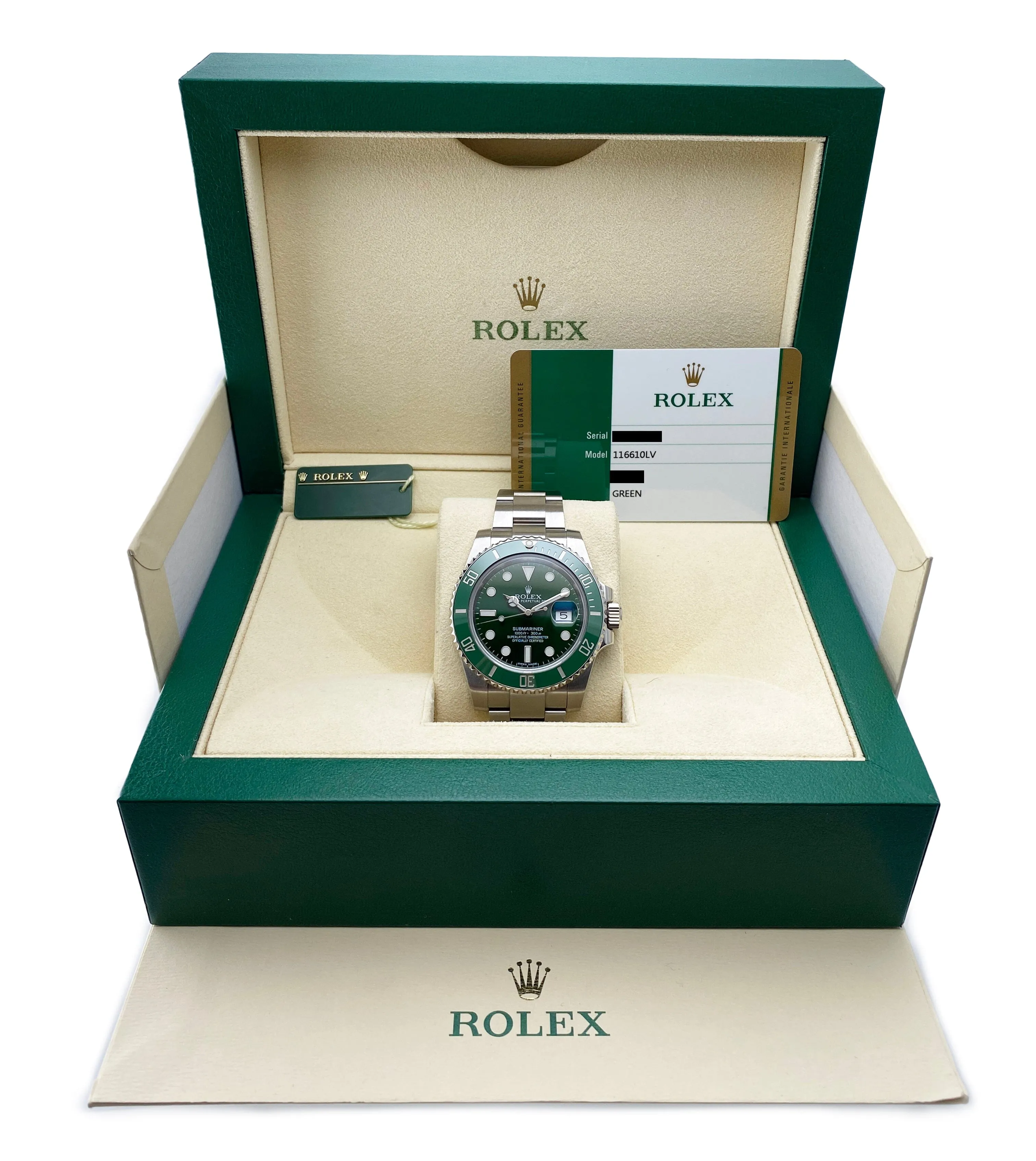 Rolex Submariner Date Hulk 116610LV Mens Watch Box Papers