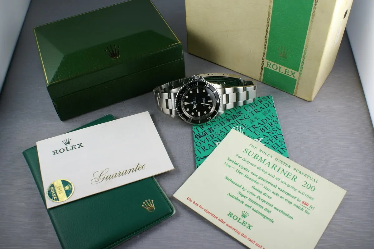 Rolex Submariner Dial  5513 Meters First with box and papers
