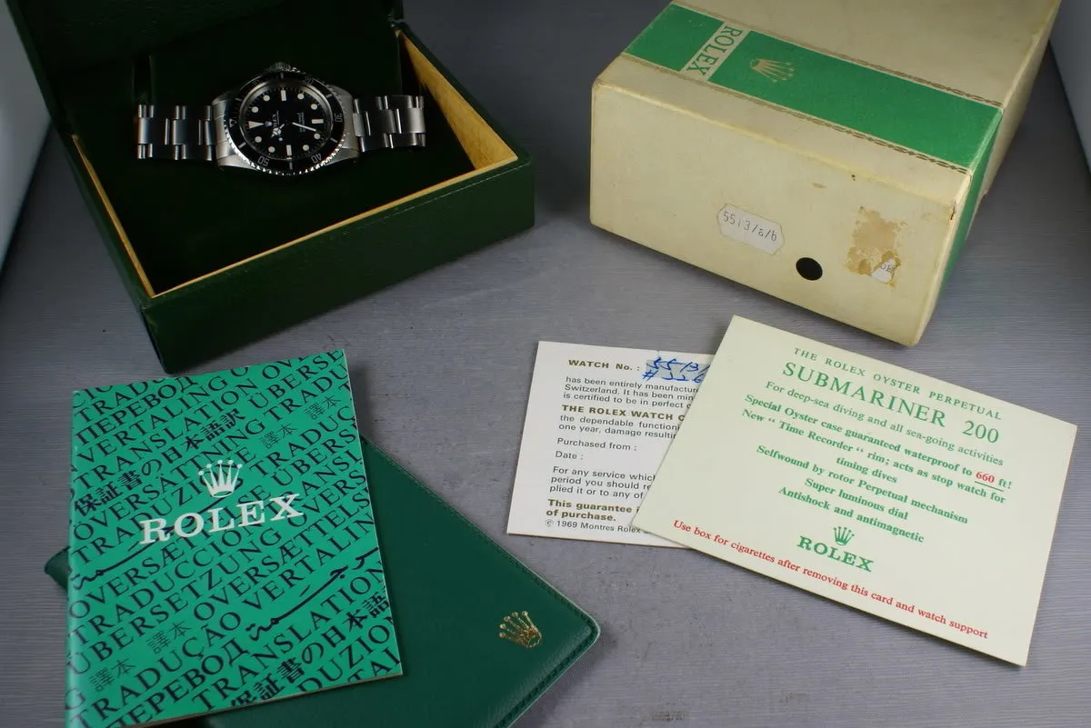 Rolex Submariner Dial  5513 Meters First with box and papers