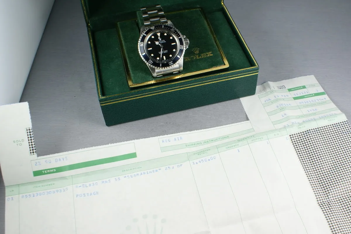 Rolex Submariner Dial  5513 WG surrounds with sales receipt and box