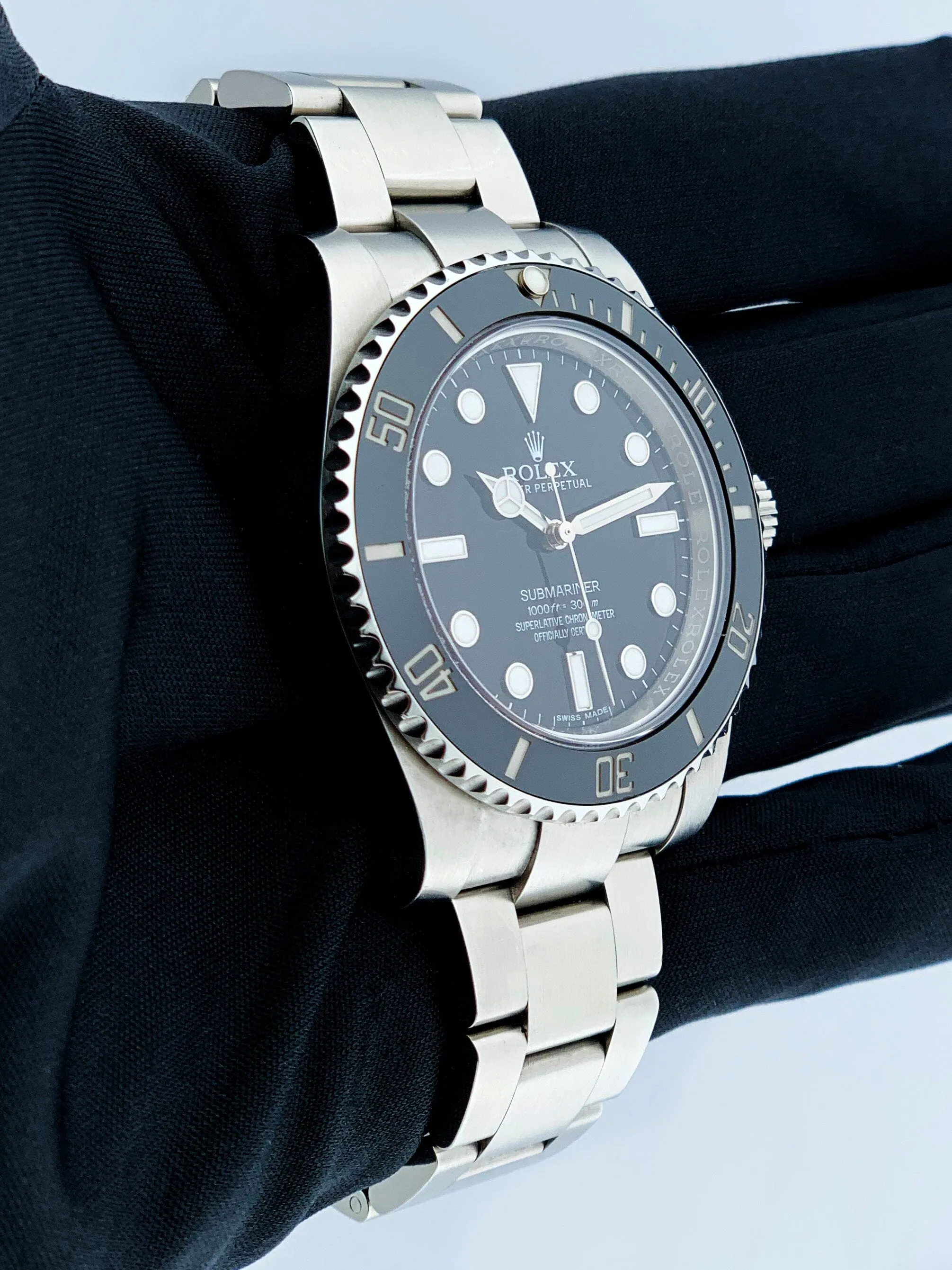 Rolex Submariner No Date 114060 Ceramic Bezel Mens Watch Box & Papers