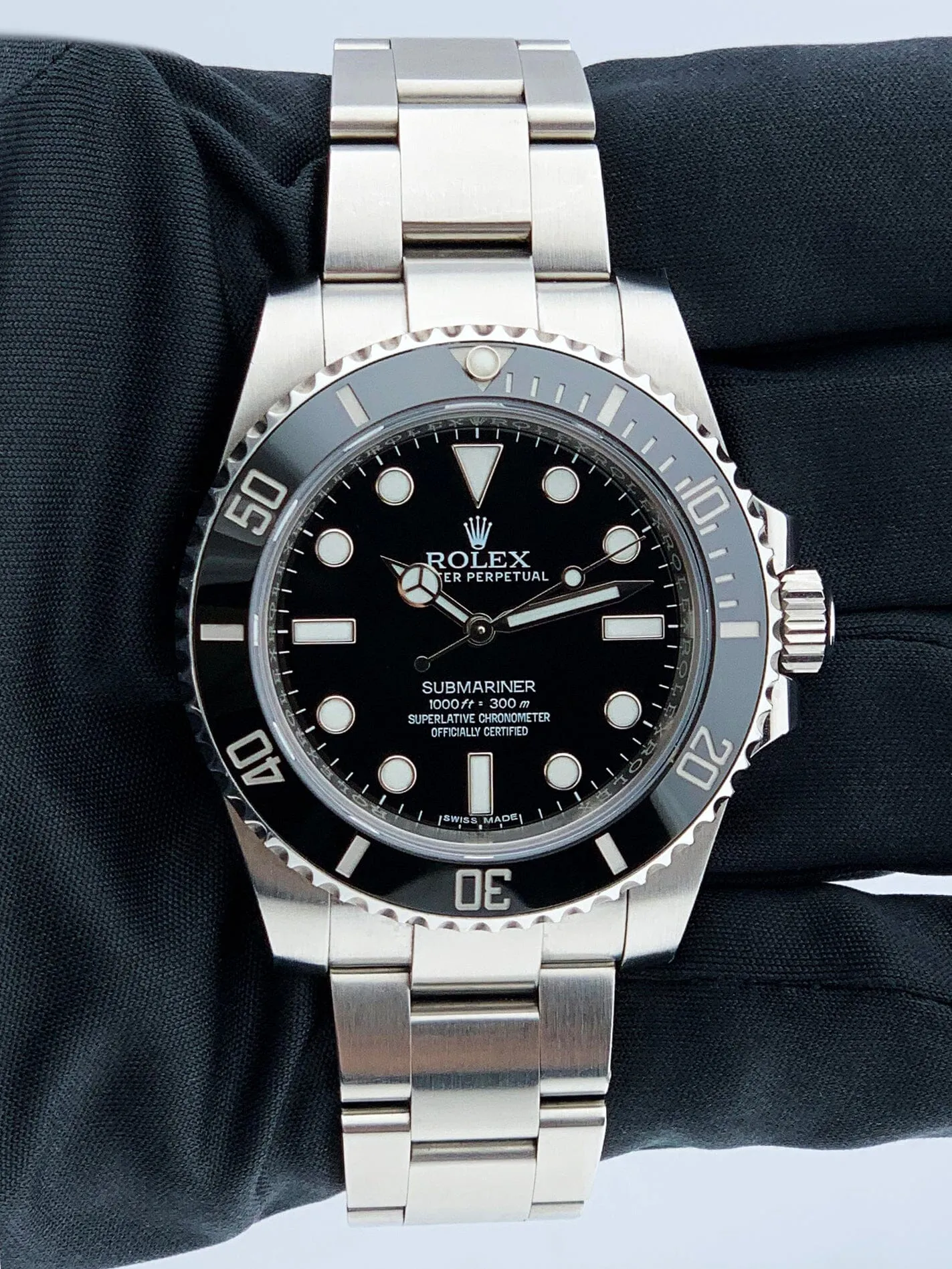 Rolex Submariner No Date 114060 Ceramic Bezel Mens Watch Box & Papers