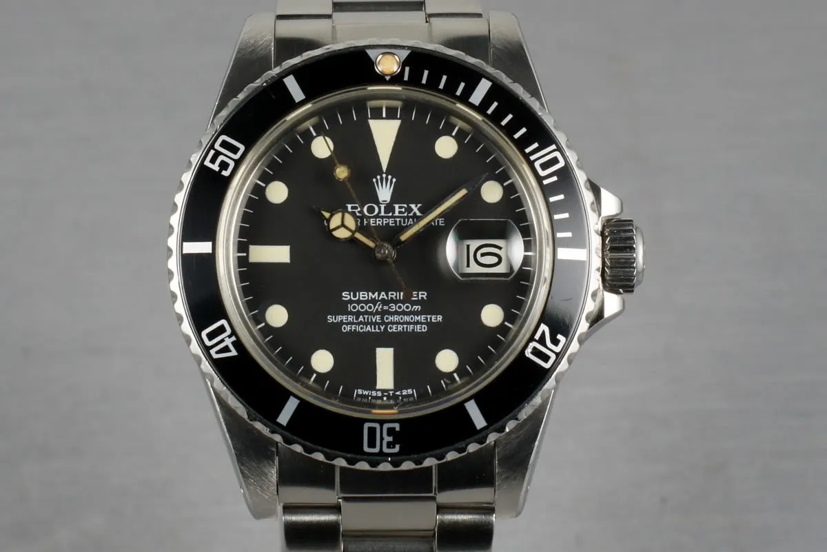 Rolex Submariner Ref: 16800 Matte Dial Box and Papers