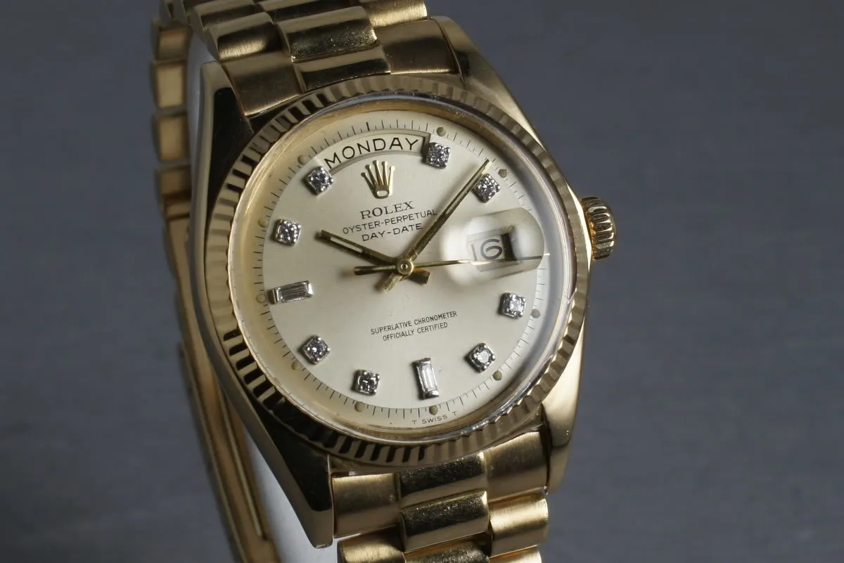 Rolex Vintage 18K YG Day Date 1803 Factory Diamond Dial