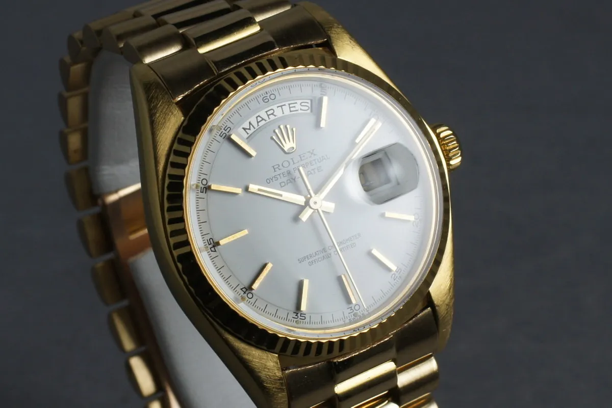 Rolex Vintage 18K YG Day Date 1803 White Dial and President Bracelet