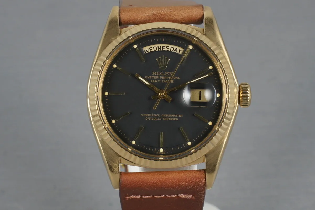 Rolex Vintage 18K YG President 1803 with Black Matte Dial