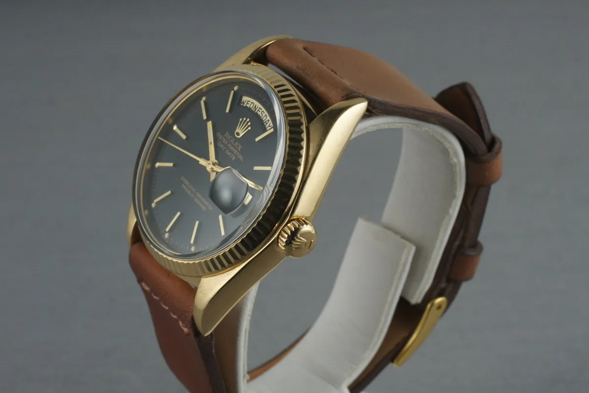 Rolex Vintage 18K YG President 1803 with Black Matte Dial