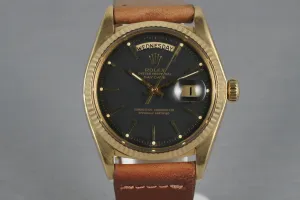 Rolex Vintage 18K YG President 1803 with Black Matte Dial