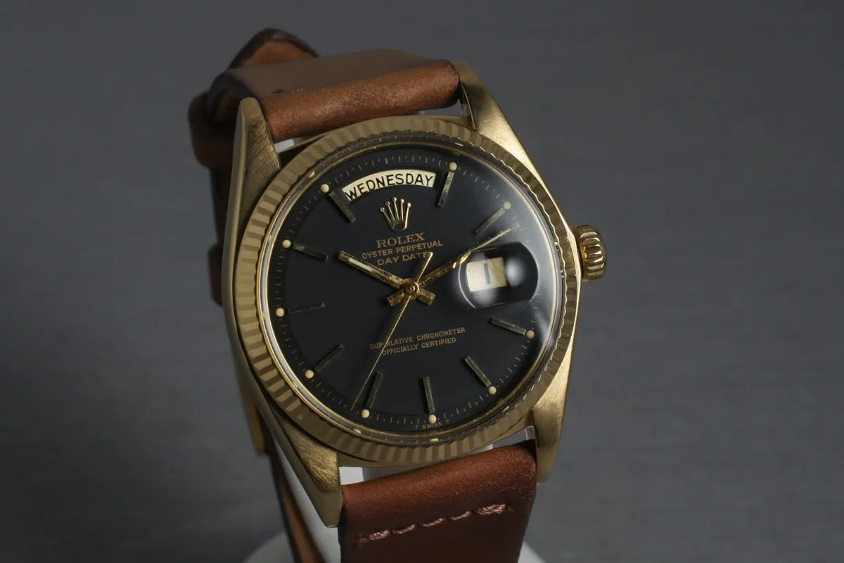 Rolex Vintage 18K YG President 1803 with Black Matte Dial