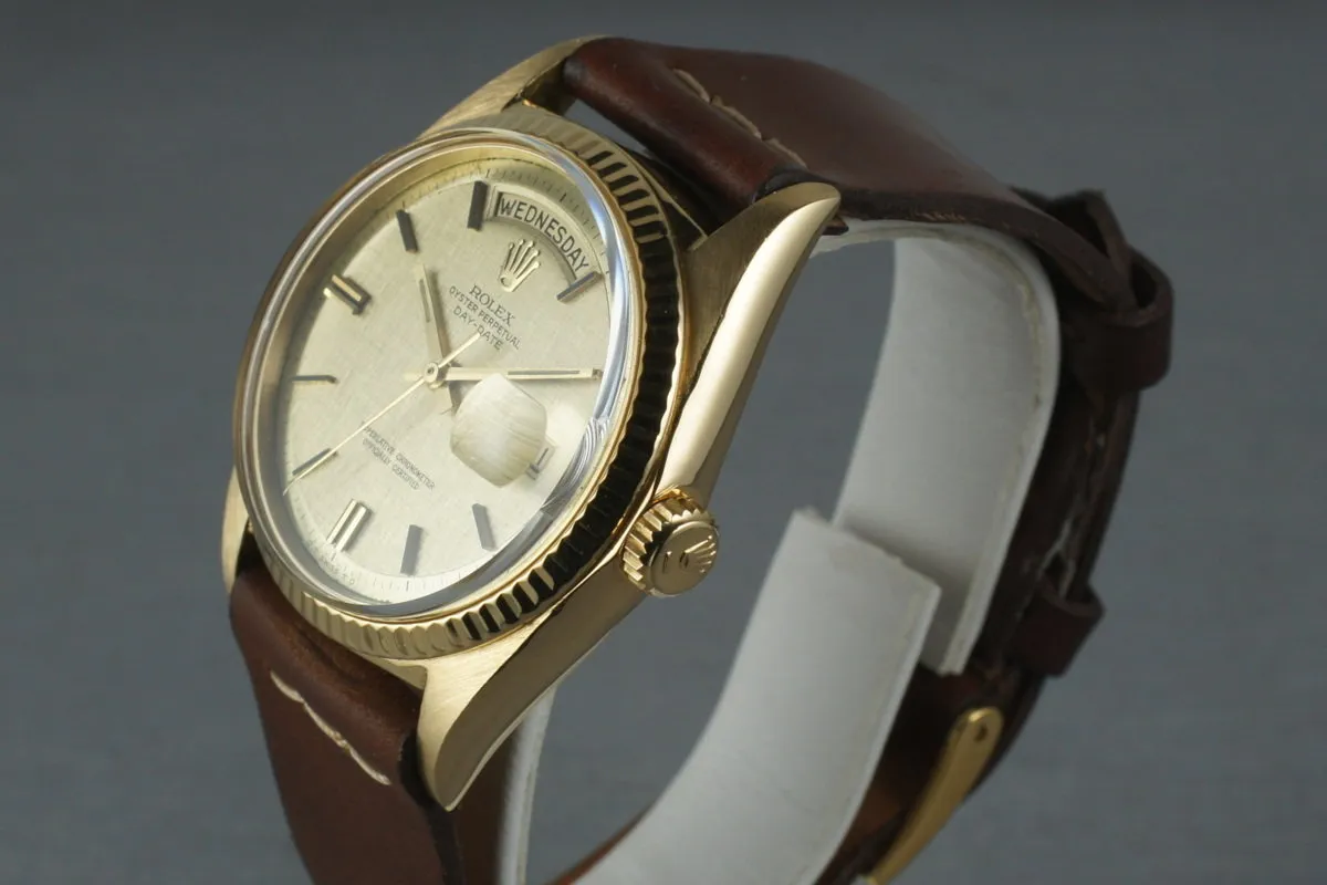 Rolex Vintage 18K YG President: 1803 with Linen Dial
