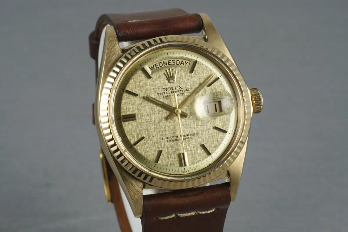 Rolex Vintage 18K YG President: 1803 with Linen Dial