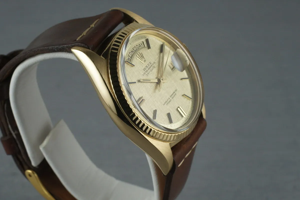 Rolex Vintage 18K YG President: 1803 with Linen Dial