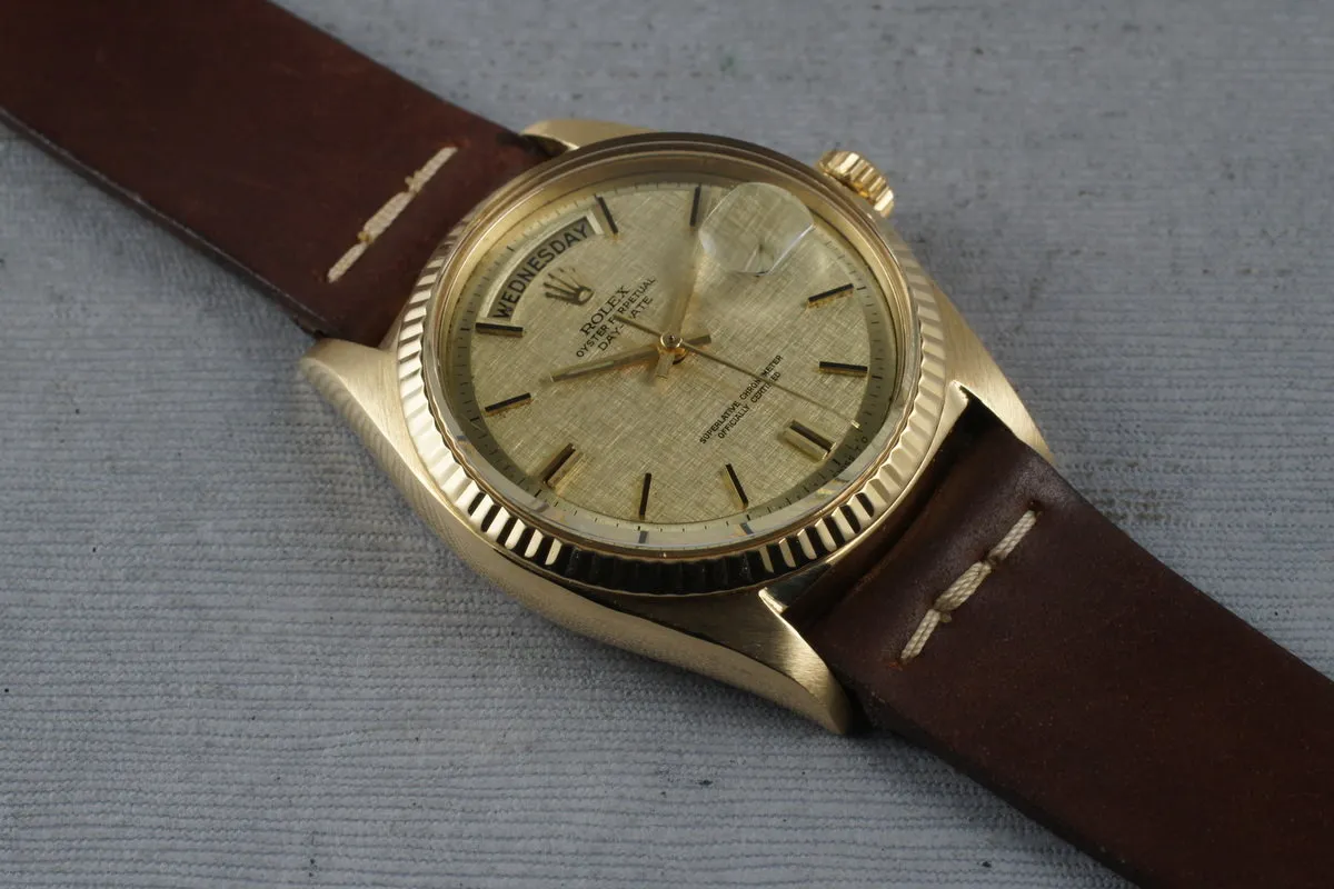 Rolex Vintage 18K YG President: 1803 with Linen Dial