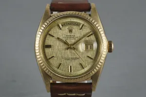 Rolex Vintage 18K YG President: 1803 with Linen Dial