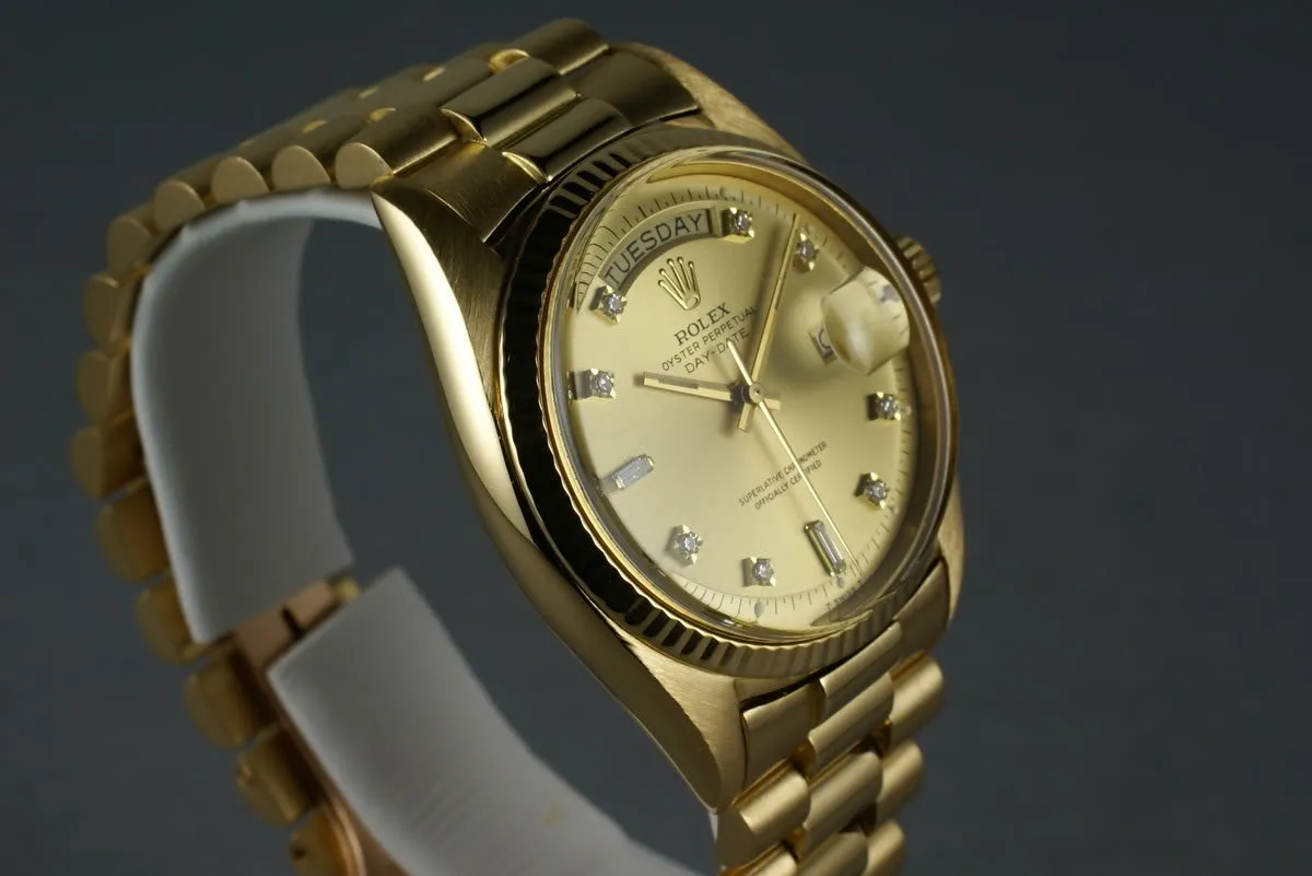 Rolex Vintage YG President: Ref 1803 with factory diamond dial