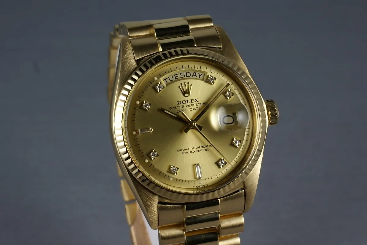 Rolex Vintage YG President: Ref 1803 with factory diamond dial