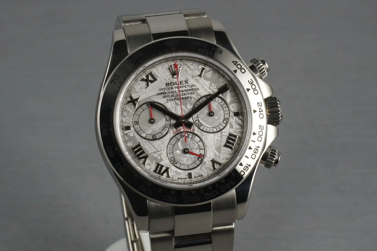 Rolex WG Daytona 116509 Box and Papers and Meteorite Dial