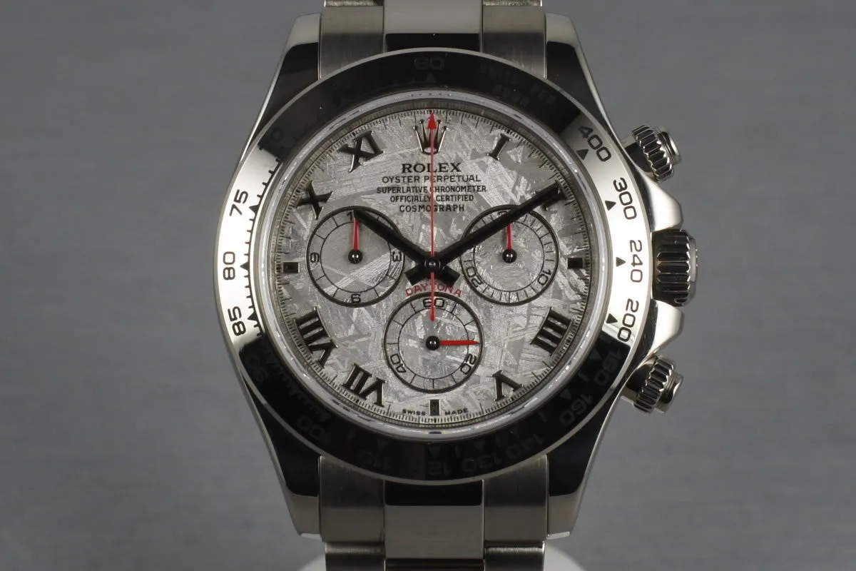 Rolex WG Daytona 116509 Box and Papers and Meteorite Dial