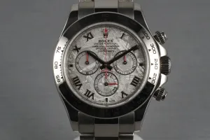 Rolex WG Daytona 116509 Box and Papers and Meteorite Dial