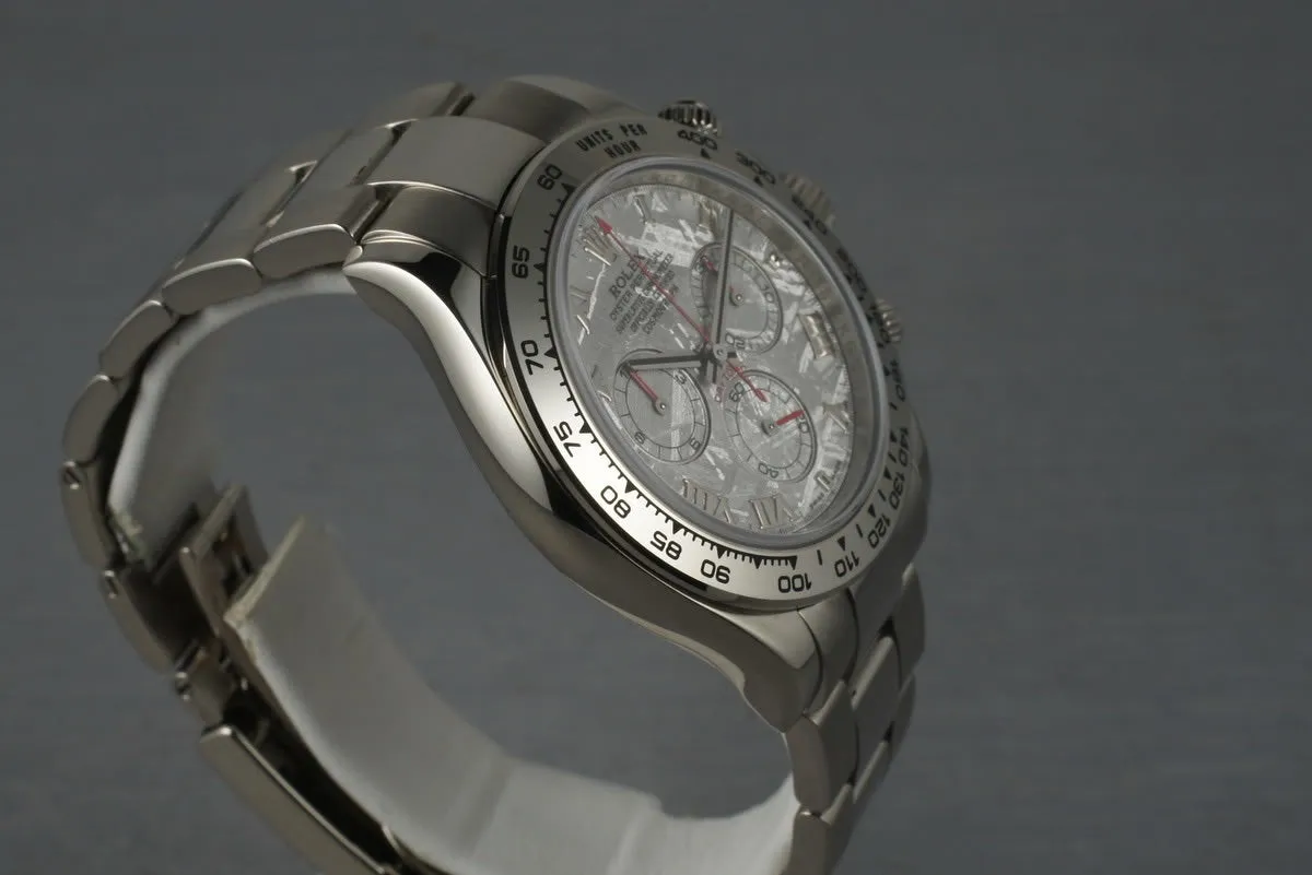 Rolex WG Daytona 116509 Box and Papers and Meteorite Dial