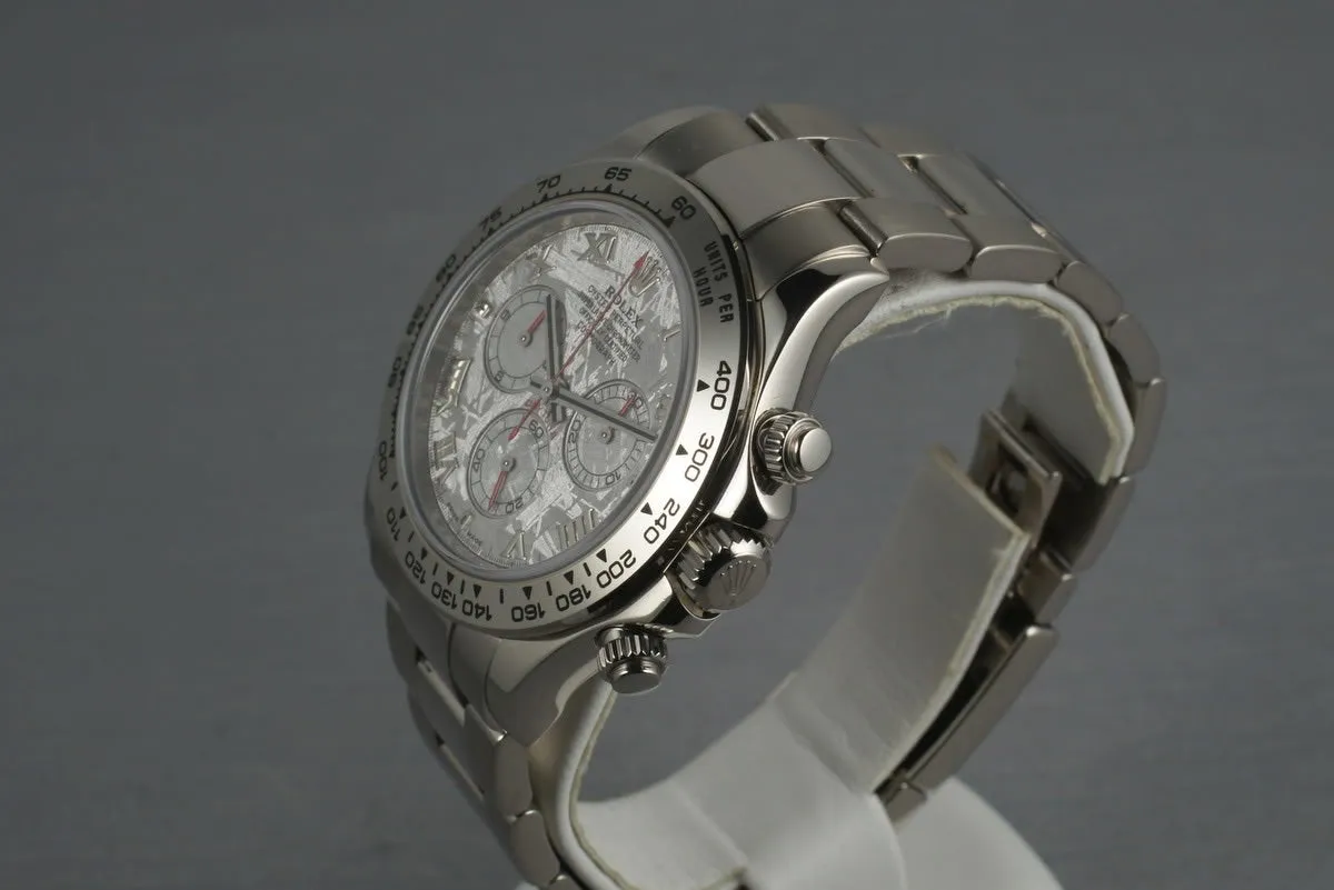 Rolex WG Daytona 116509 Box and Papers and Meteorite Dial