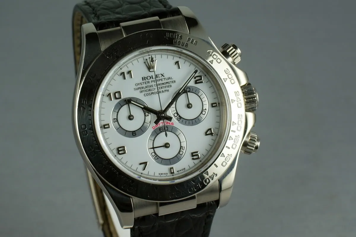 Rolex WG Daytona 116519 white Arabic dial