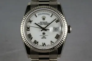 Rolex White Gold President 118239 with White Saudi Palm Tree and Sword Dial