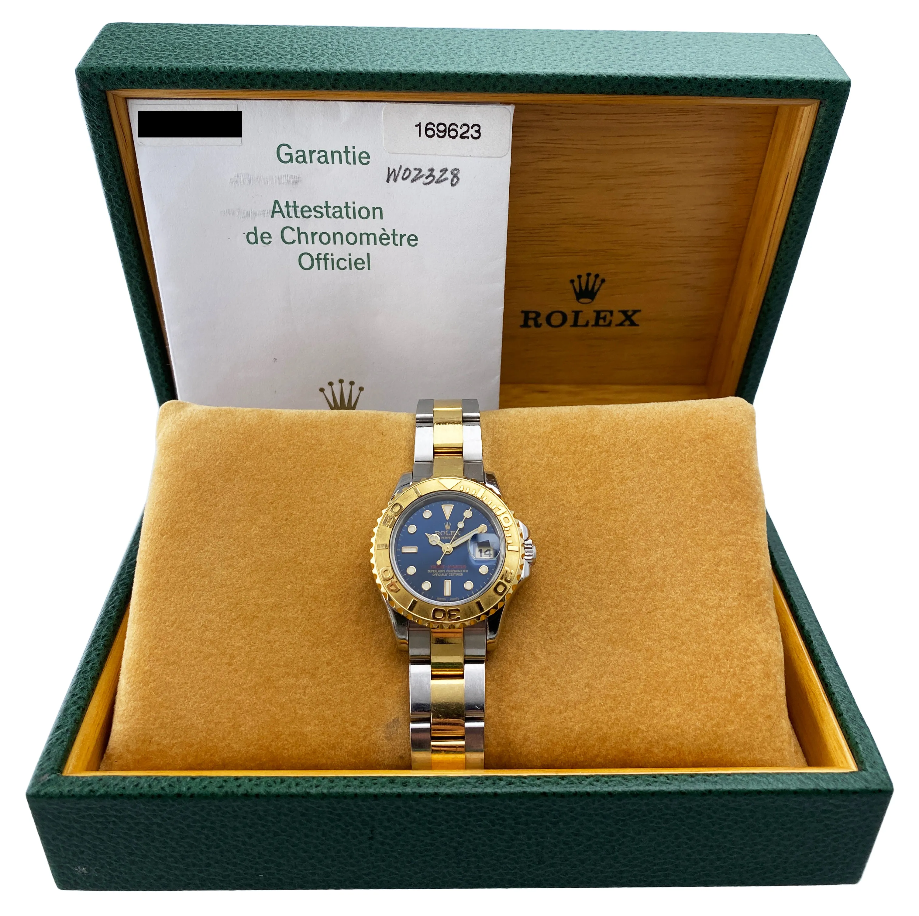 Rolex Yacht-Master 169623 Blue Dial Ladies Watch Box Papers