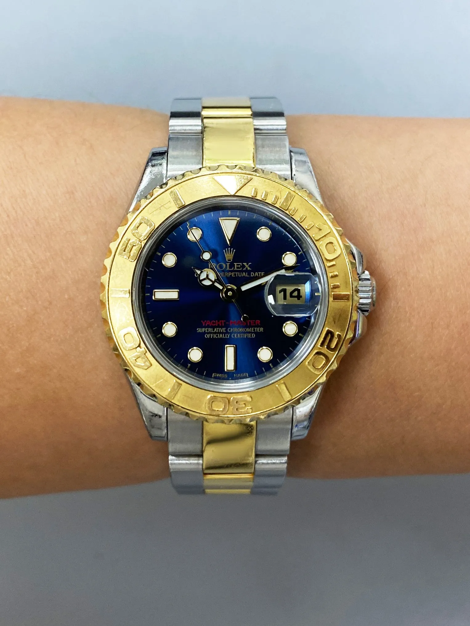 Rolex Yacht-Master 169623 Blue Dial Ladies Watch Box Papers