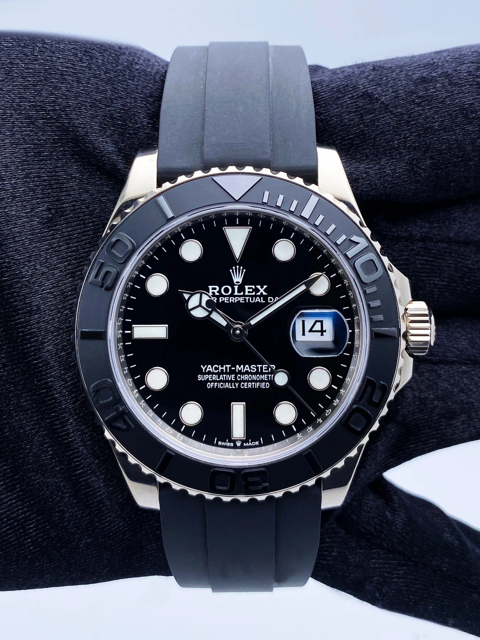 Rolex Yacht-Master 226659 Black Dial 18K White Gold Watch Box Papers