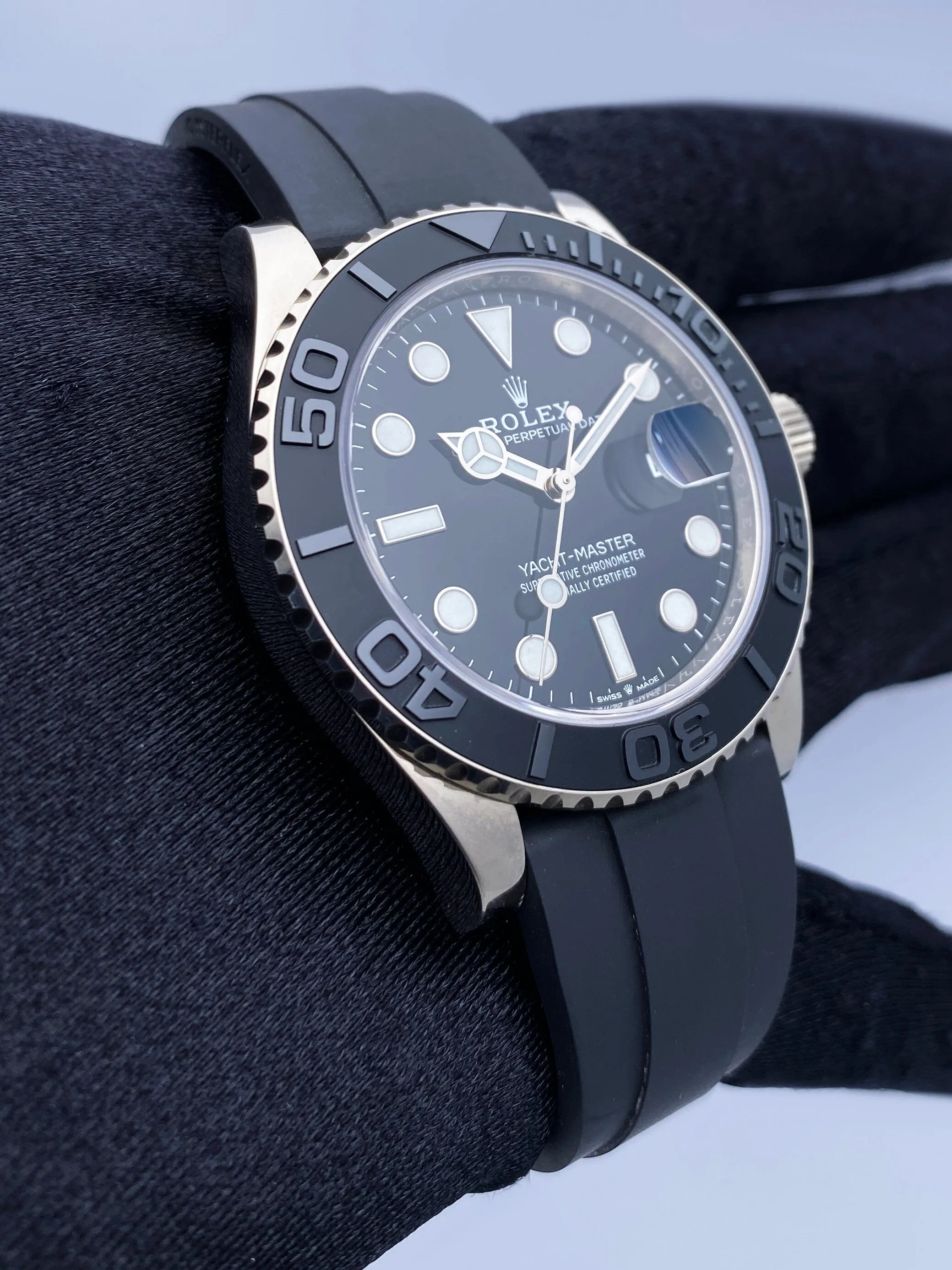 Rolex Yacht-Master 226659 Black Dial 18K White Gold Watch Box Papers