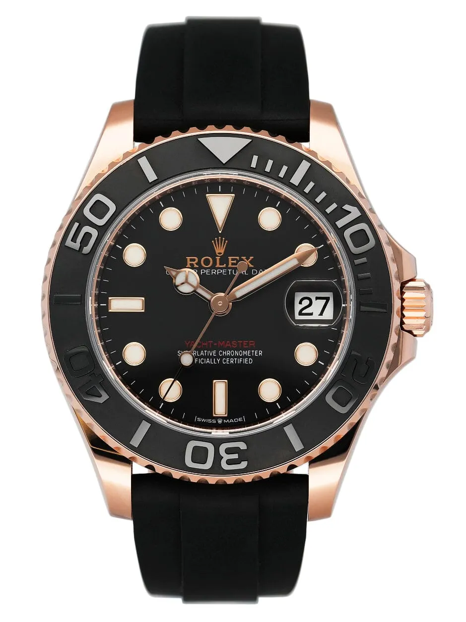 Rolex Yacht-Master 268655 Black Dial 18K Rose Gold Watch Box Papers
