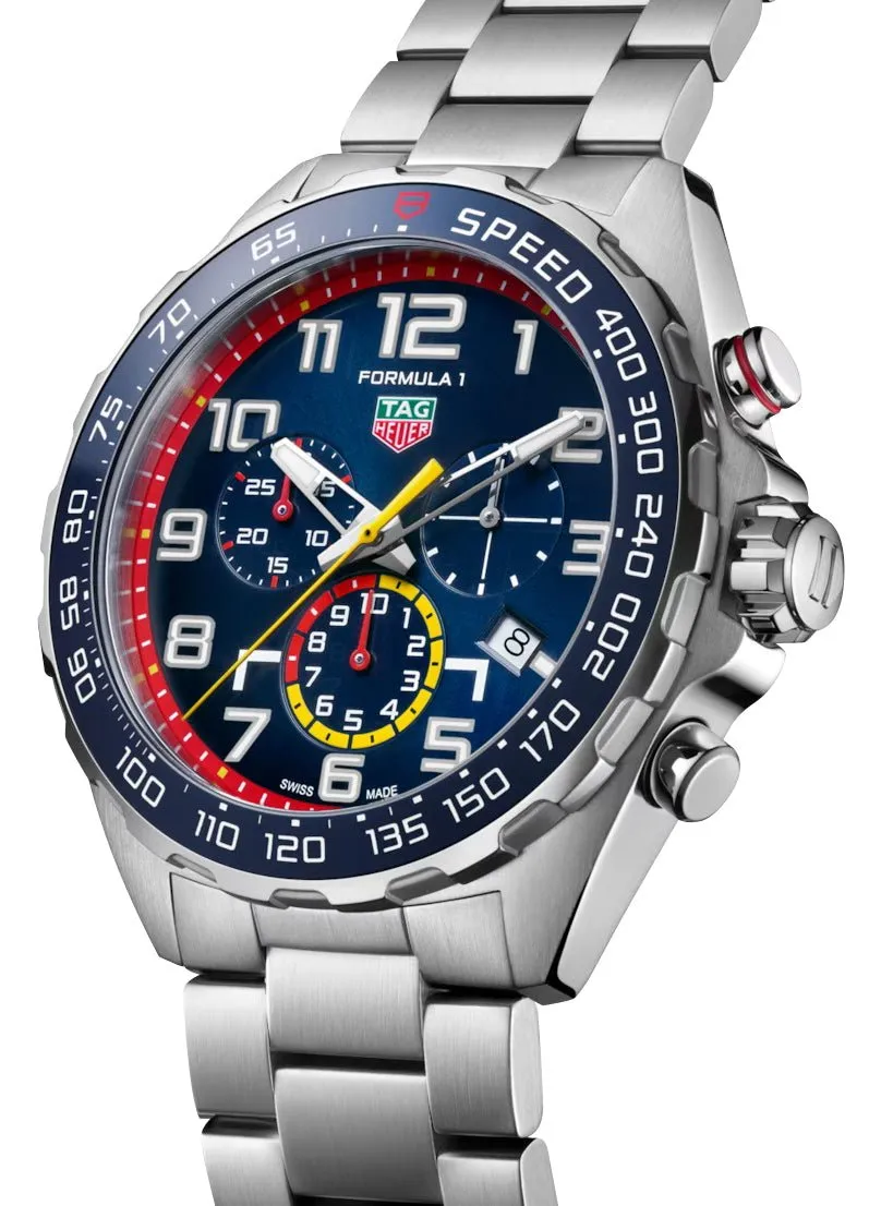Special Edition TAG Heuer Formula 1 x Red Bull Racing Chronograph Stainless Steel Blue Dial Date Divers Quartz Mens Watch CAZ101AL.BA0842