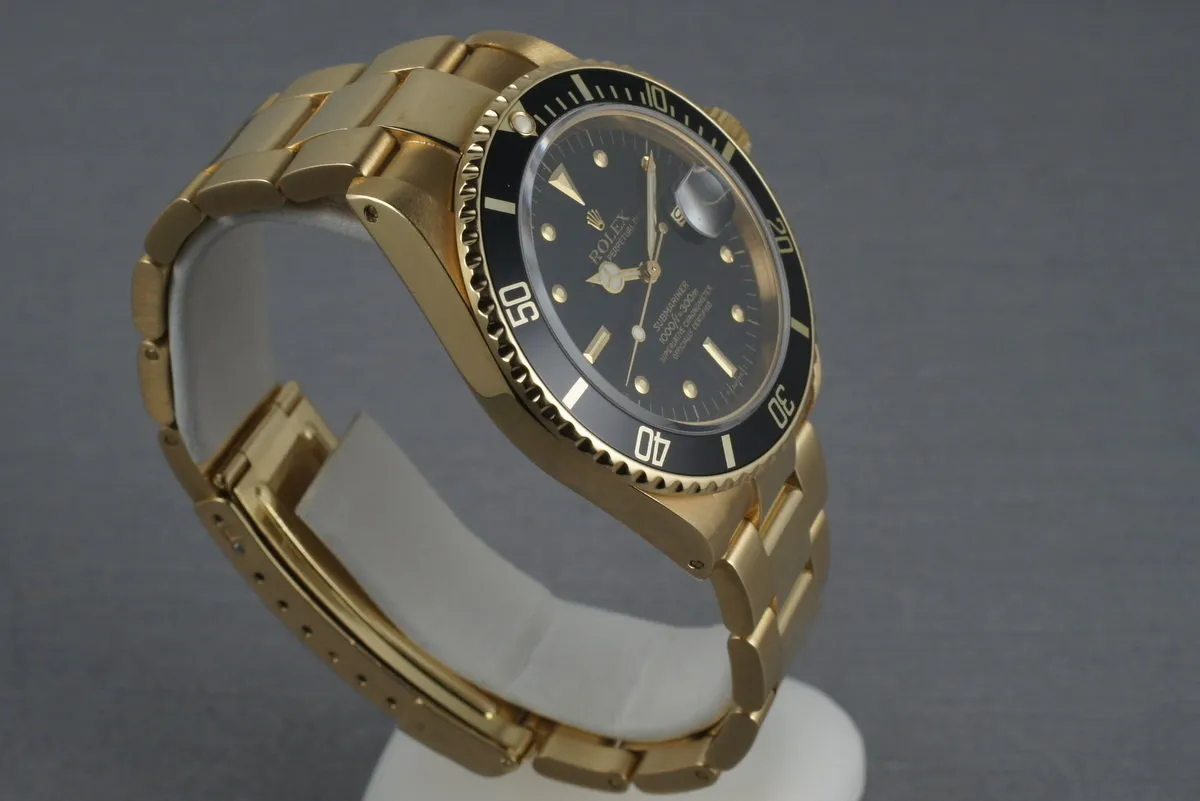 Submariner 18K  16808 Black Nipple Dial with Box and Papers