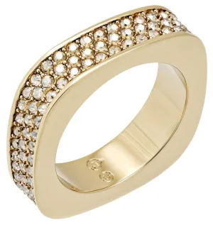 Swarovski Vio Yellow Gold Plated Golden Crystal Pavé Womens Ring Size 8 / 58 - 5139701