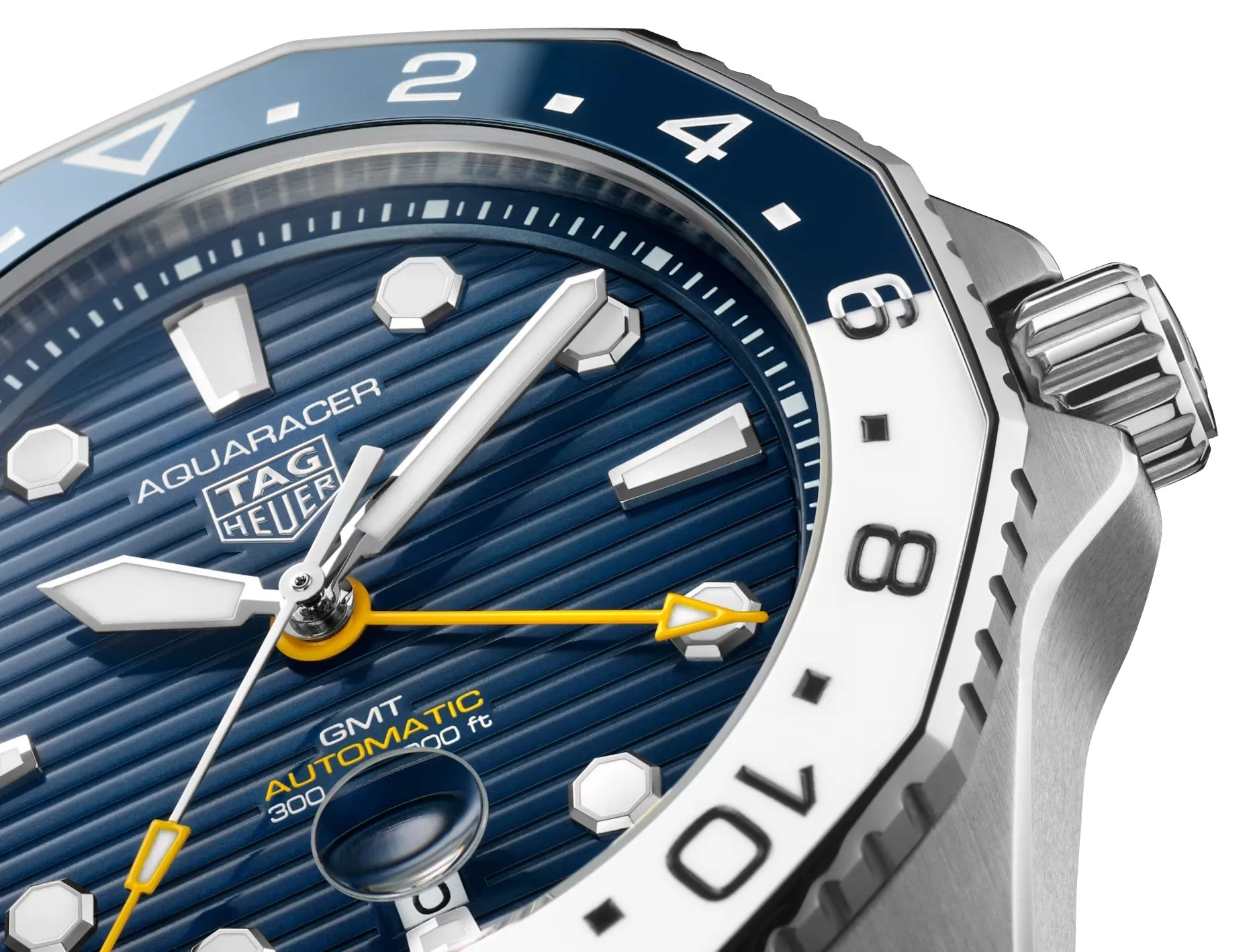 TAG Heuer Aquaracer Professional 300 GMT Automatic Stainless Steel Blue Dial Blue Rubber Strap Date Divers Mens Watch WBP2010.FT6198