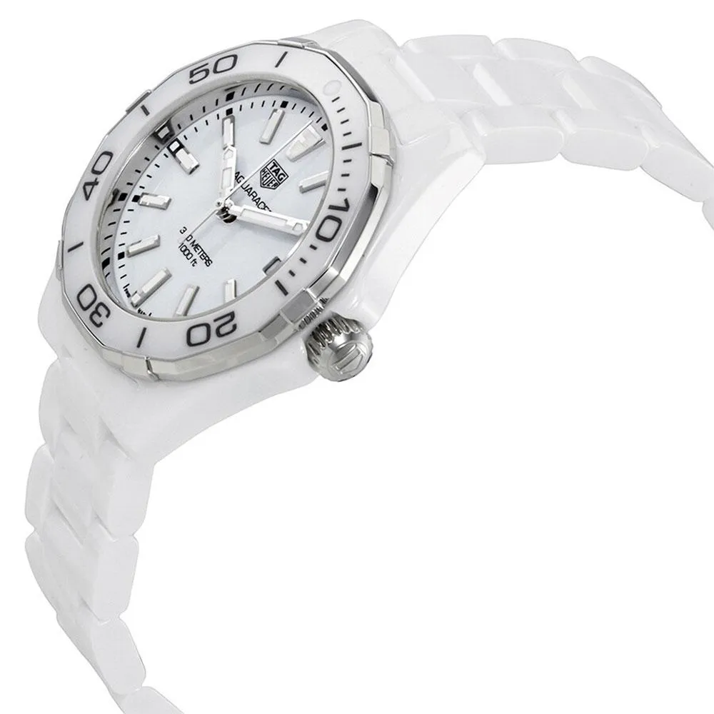 TAG Heuer Aquaracer White Ceramic White Dial Date Quartz Womens Watch WAY1391.BH0717
