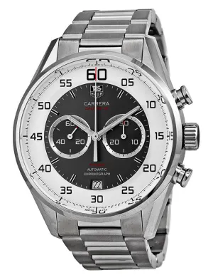 TAG Heuer Carrera Flyback Chronograph Automatic Gray & White Dial Date Stainless Steel Mens Watch CAR2B11.BA0799