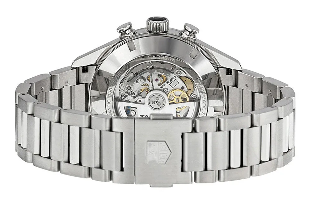 TAG Heuer Carrera Flyback Chronograph Automatic Gray & White Dial Date Stainless Steel Mens Watch CAR2B11.BA0799